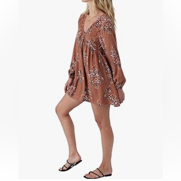 O'NEILL Long Sleeve Mini Dress floral and Casual Short Length Dresses for Women - Picture 2 of 6